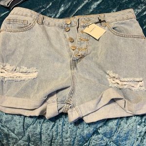 Distressed Jean shorts